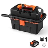 LIGO Cordless Wet&Dry Vacuum Cleaner 3 in 1 Design Workshop Vacuum with Blower Function- Includes 2Ah Battery, HEPA&Foam Filters and Charger - MWW205-20V-10L