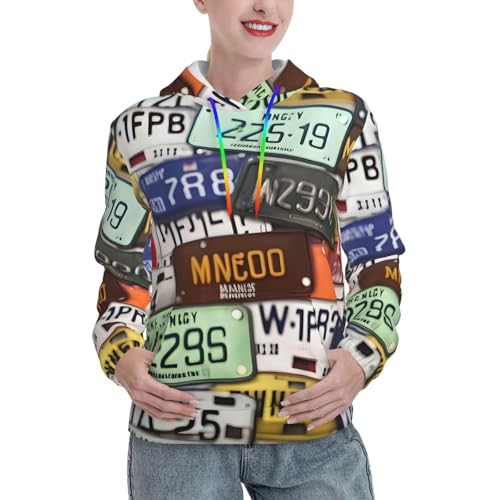 Sweat à capuche graphique pour femme avec poche pull ajusté imprimé tendance
