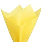 PMLAND 100 Sheets Yellow Tissue Wrapping Paper Bulk 20 x 15 Inches for Gift Favor Bags Boxes Flowers Packaging Crafts DIY Art Projects and Party Decorations