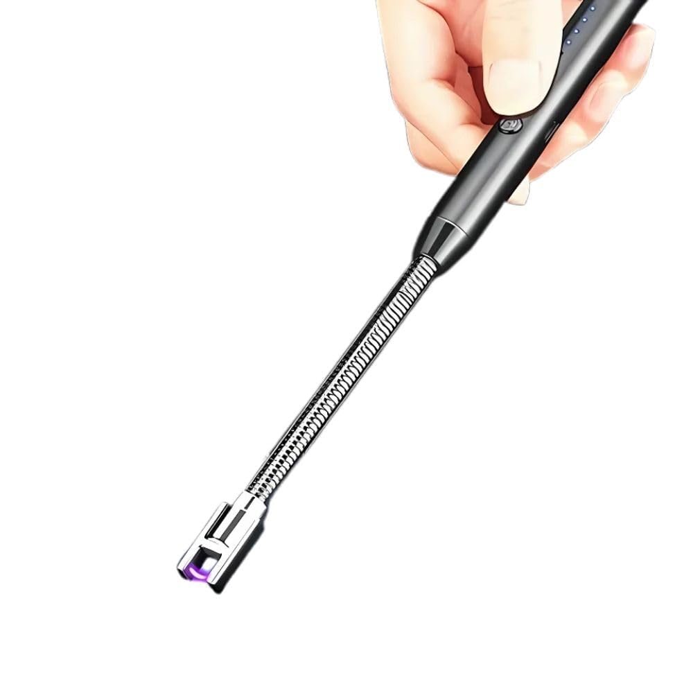 Drumstone [𝐎𝐍 𝐎𝐅𝐅𝐄𝐑 𝟏𝟓 𝐘𝐄𝐀𝐑𝐒 𝐖𝐀𝐑𝐑𝐀𝐍𝐓𝐘] Candle Lighter Arc Lighter – Rechargeable Electric Lighter with LED Battery Display, 360° Flex Wand, and USB Charging for Convenient Use-image-44
