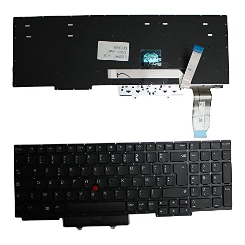 Clavier Française avec Aiguille Noire Power4Laptops pour Lenovo ThinkPad E15