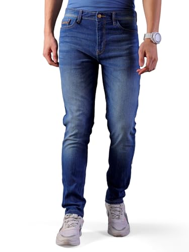 Image of The Indian Garage Co Men Slim Fit Solid Mid-Rise Stretchable Jeans
