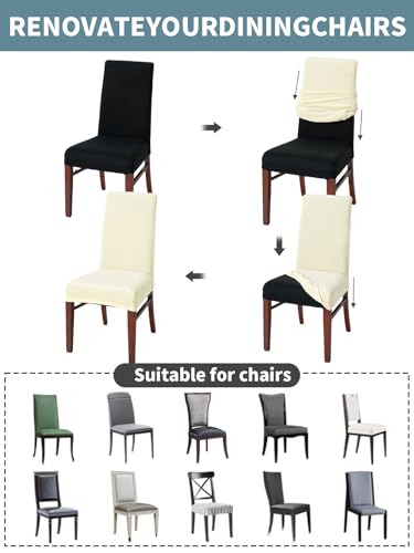 LANSHENG Samt Stuhlhussen 2er Set, Waschbar Stuhlbezug Schwingstühle – Ansicht 9