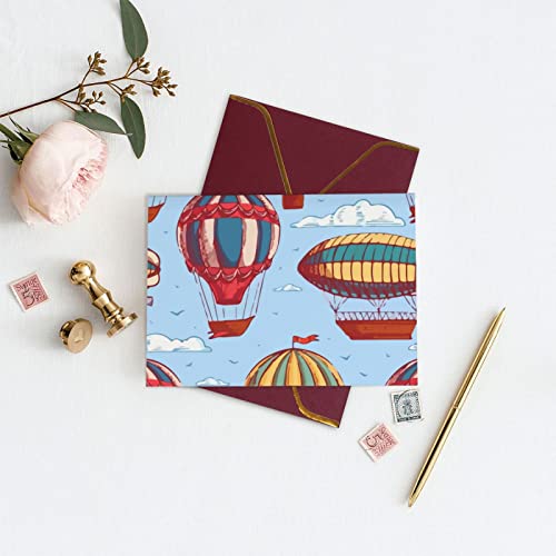 Allgobee Greeting Cards Comic-Hot-Air-Balloon Envelope Blank Cards Cards For All Occasions,Birthday,Thank You,Wedding #TOP4
