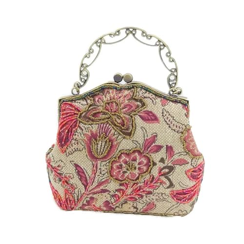 Pochette mariée avec cadre fête mariage et sac de soirée brodé à fleurs pour femmes