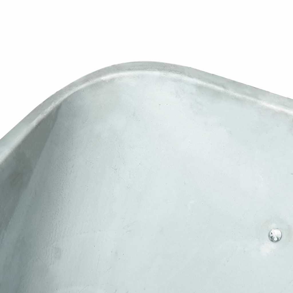Metalowa taczka w kolorze srebrnym, czarnym, 137 x 60 x 65,5 cm, stalowa, do dużych obciążeń, ergonomiczny design do łatwego transportu ziemi i roślin