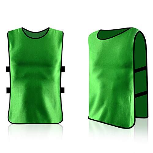 Chasubles de football enfants et adultes : dossard de sport vert pack de 12