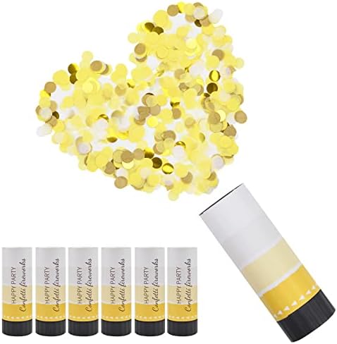 Pipihome Confetti Cannons, 6 Pcs Party Popper Confetti Shooter Biodegradable Confetti Birthday Confetti Poppers for Wedding Baby Shower Christmas New Year Party Supplies (Multicolor)