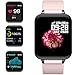 feifuns Smart Watch, Fitness Tracker Activity Tracker with Heart Rate Monitor 1.3 Color Screen with Blood Pressure Sleep Monitor Step Calorie Counter,IP67 Waterproof Band for Men Women Kids (Pink)