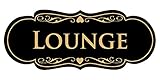 All Quality Designer Lounge Sign - Black/Gold - Large
