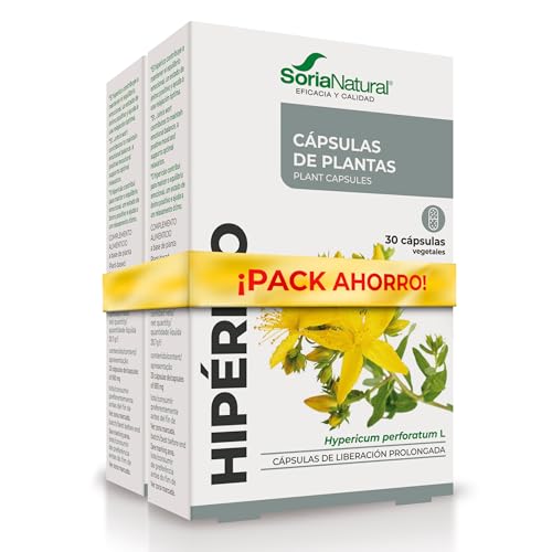Soria Natural Hipérico cápsulas - Ayuda a Hacer Frente al desánimo - Ayuda a Mantener el Equilibrio Emocional - (PACK 2) 60 Cápsulas de 690 mg