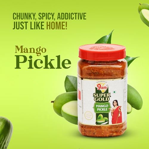 Image of 9AM Super Gold Mango Pickle 900g - Authentic Indian Pickle with Spicy & Tangy Flavor (Pack of 2)