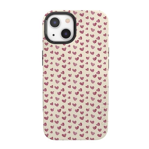 Casely iPhone 13 Case | Lovebug | Mauve Hearts | Bold Protective Design | MagSafe Compatible Design