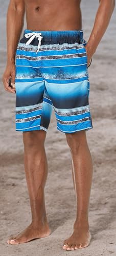 Image of Kanu Surf Men's Big Viper Extended Size Stripe Swim Trunk