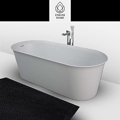 Enkosi LIGHTGRAY-20X30 Chenille Bathroom Rug Soft Absorbent Durable & Non Slip Shaggy Bath Mat Machine Washable Rectangle Bath Rug 20X30 thumb #1