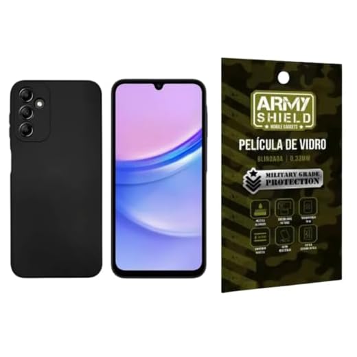 Capa Capinha Preta Interior Aveludado Para Samsung Galaxy A05 A14 A05s A15 A24 A34 + Pelicula de Vidro 3D - ArmyShield (Galaxy A54)