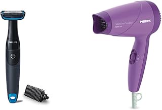 PHILIPS Male Body Groomer Shaver (BG1025/15) & Dryer (HP8100/46) Combo, Black