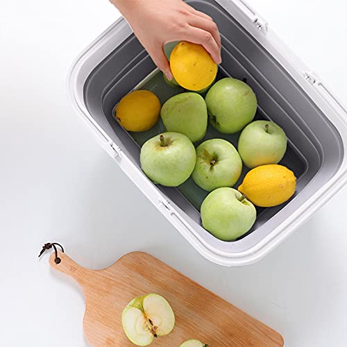 Chirsemey Opvouwbare wasbak, 10 liter, inklapbare spoelbak, draagbaar, intrekbare wastafel, antislip, reiswaterreservoir… - Image 8