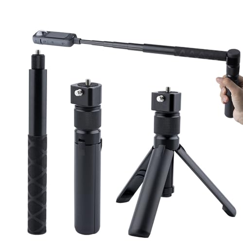 Bullet Time Bundle Handle Tripod Rotating Grip with Invisible Selfie Stick for Insta 360 x4/x3 DJI Pocket 3 Gopro UniversalAction Camera (47inches Set)