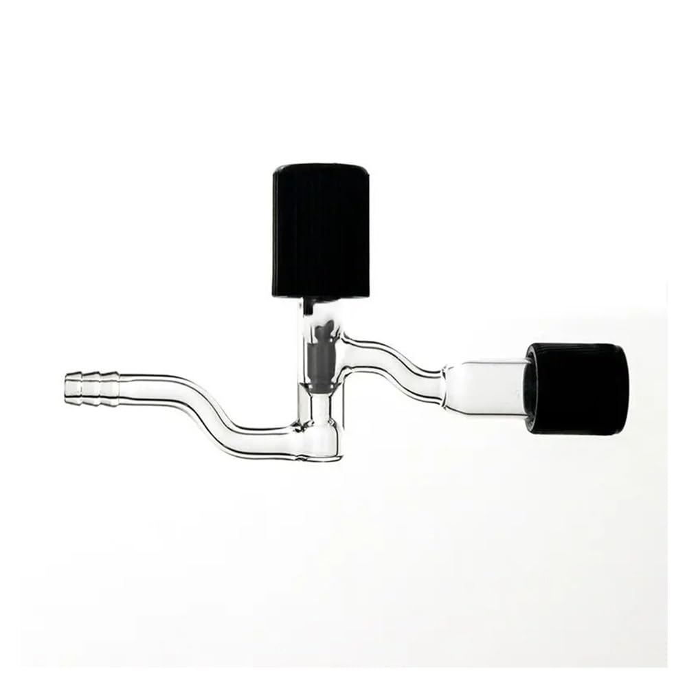 Vetreria da laboratorio LH-159-A Tubo adattatore for valvola in vetro borosilicato da 0-4 mm in PTFE, tubo di sfiato, giunto filettato da 12#