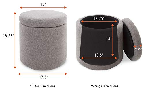 Image of Stand Steady Wobble Ottoman by Joy - Gray Active Motion Rocking Stool with Compartment and 360 Degree Swivel - Storage Pouf with Removable Lid Great for Home, Office, Waiting Room, Nursery and More