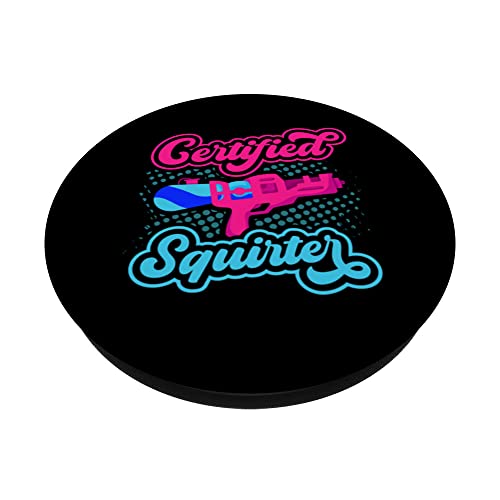 Certified Squirter Water Gun Squirt Gun Water Pistol PopSockets Swappable PopGrip, Black - Image 2