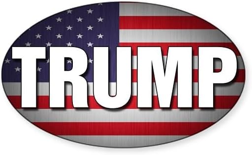 CafePress Donald Trump American Flag Oval Bumper Sticker Car Decal