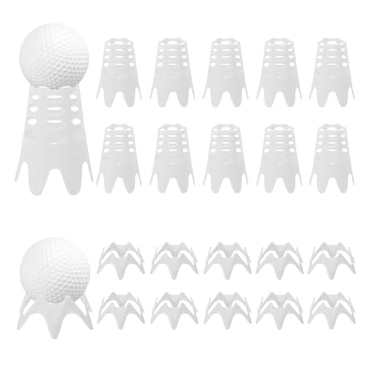 PEUTIER 20pcs Golf Tees, Plastic Golf Simulator Tees Practice Golf Tees Indoor Outdoor Golf Mat Tees Golf Training Accessories for Home Outside Winter Turf (10 Tall + 10 Short)
