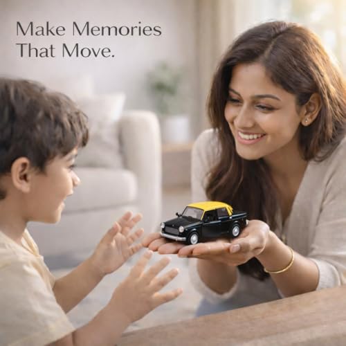 Image of Retro Sedan Toy Car with Pull-Back Action & Openable Doors| Durable ABS Plastic Classic Car Toy for Kids (3+ Years)|Black