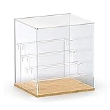 Nynelly 5 niveles vitrina de acrílico transparente, funko pop caja de presentación, escaparate a prueba de polvo para figuras de acción, juguetes de colección, nuez, 12.6 'Lx12.6 Wx12.7 H