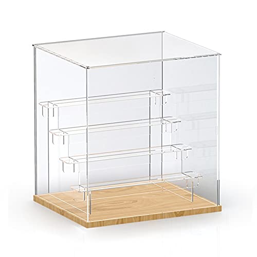 Nynelly 5 niveles vitrina de acrílico transparente, funko pop caja de presentación, escaparate a prueba de polvo para figuras de acción, juguetes de colección, nuez, 12.6 "Lx12.6 Wx12.7 H Cover