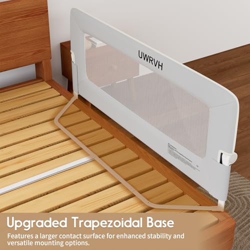 Image of Safety Folding Bed Guard Rail for Toddlers | Fits Twin /Full /Queen /King Beds-T-Shaped Sturdy Base for Extra Stability,Dual Safety Lock,Tool-Free Setup,Breathable Fabric