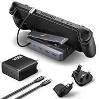 JSAUX Dock Compatibel met Steam Deck/ROG Ally, 5-in-1 Docking Station met HDMI 2.0 4K @60Hz, 100 Mbps Ethernet, Dubbele USB A 2.0 en USB C Poort voor Volledig Opladen, Compatibel met Valve