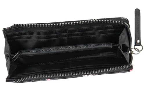 AI ACCESSORY INNOVATIONS Kuromi Expressions Allover Design Faux Leather Full Zip Wallet With Metal Logo Badge3