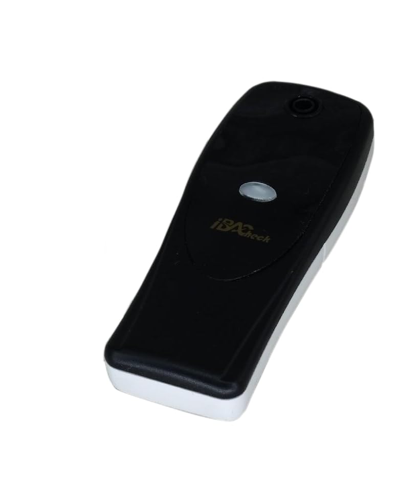 Image of Breathalyzer with LED Display, Visible at Night. Long Battery Life and Last 300 Test with Alkaline Batteries (White & Black 008)