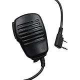 TENQ Rainproof 2-pin Shoulder Remote Speaker Mic Microphone PTT for Kenwood Wouxun Puxing Baofeng Tw