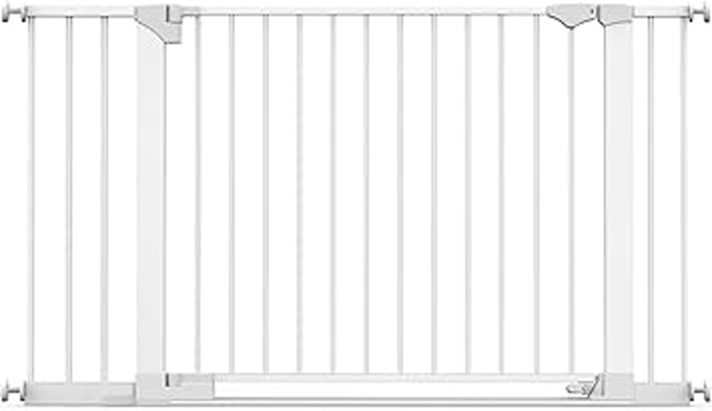 Safetots Puerta De Seguridad SafeStep, Blanca, 138cm - 145cm, Puerta de Seguridad Extra Baja, Puerta Extra Ancha de 81cm, Puerta Extra Ancha para Escaleras Pasillos y Puertas Bebés y Niños Pequeños