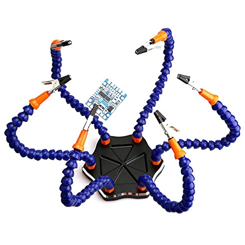 MYMM Multifonction troisième Main secourable, bras de brasage, Outil de Station à souder avec, Bras Flexible Troisième Aider Main souder Station soudage, 6 bras pivotants, pinces pivotantes