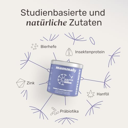 mammaly Scratch Less® Allergie-Snacks mit Hanföl für Hunde (120 Stück)