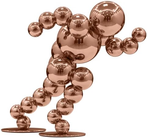 Loclikes Running Man Statue Shelf Decor - Rose Gold Sculpture Home Decor, Sports Fan Living Room Decor, Metal Figurine Office Desk Decor, Creative Gifts