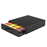 Soporte para cápsulas Dolce Gusto de Kitchenista en color negro mate. El cajón deslizante tiene capacidad para 20 cápsulas de café. Es la alternativa inteligente a una encimera o un almacenamiento desordenados donde tienes que rebuscar para encontrar el sabor que quieres.