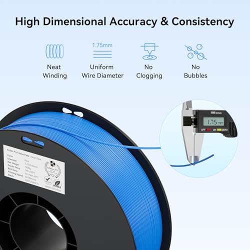 Creality 3D Printer Filament 1.75mm 4KG, PLA Filament Bulk +/- 0.02mm, 4 Pack 1kg Spool(2.2lbs) 3D Printing Filament Fits for Most FDM 3D Printers, Black White Blue Red