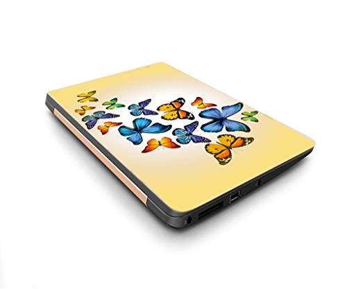 Image of Galaxsia Colourful Butterflies Vinyl Laptop Skin /Sticker /Cover /Decal Compatible for Any 17 to 17.3 Inches Laptop (Hp /Dell /Sony /Acer /Lenovo /Asus. Etc) Or Notebook.