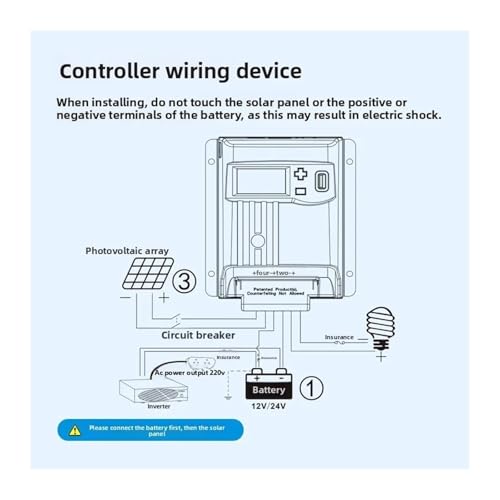 Régulateur de charge MPPT 12V/24V 40A avec Bluetooth pour batterie lithium