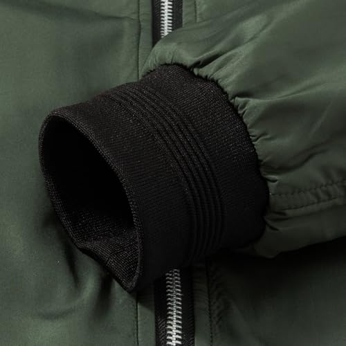 Image of QLZ Men's Bomber Jackets Varsity Flight Jacket For Men Casual Windbreaker Windproof Track Warm Puffer Coat（Spring /Fall /Winter）