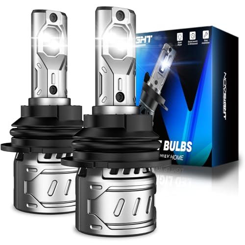 Image of NOVSIGHT 9007 Fog Light Bulbs - Super Bright 9007 /HB5 Fog Bulbs Dual Beam With Cooling Fan, 3-Min Fast Installation, Plug and Play, 6500K White, Pack of 2