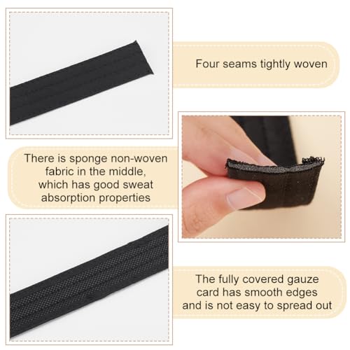 Image of BENECREAT 16.4Yard Golf Hat Sweat Liner with Four Lines of Indentation 1.2inch Hat Liner Tape for Baseball Tennis Hat Sewing