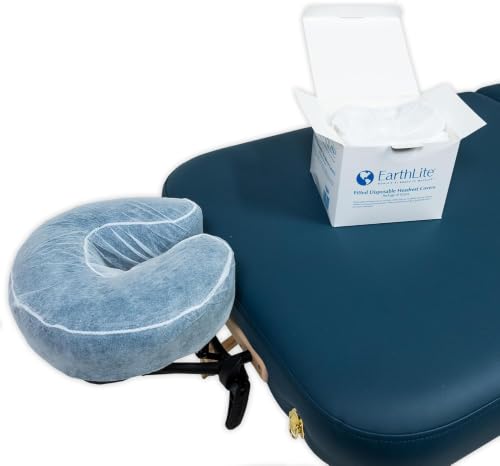 Image of EARTHLITE Fitted Disposable Face Cradle Covers - Medical-Grade, Soft, Non-Sticking Massage Headrest Covers for Massage Tables & Massage Chairs (50 count)