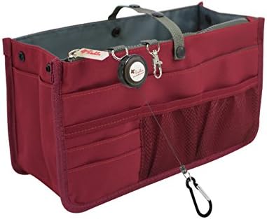 Dahlia Patented Handbag Purse Organizer Insert - STURDY Flexible, Burgundy