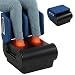 HOMCOM Beinmassagegerät mit Wärme, Luftkompression 2-in-1-Fußmassagegerät & Ottoman mit Shiatsu-Funktion, Timer, 3 Modi & Intensitäten, Blau und Schwarz